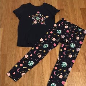 Cat & Jack Planets & Star Print Top and Leggings Set